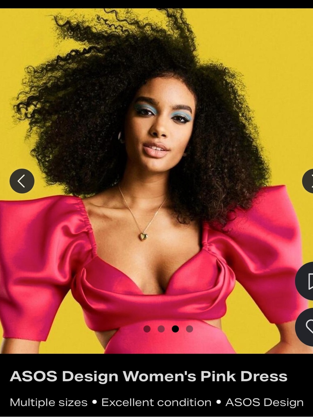 ASOS Fuschia Pink Puff-Sleeve Mini Dress - Picture 4 of 15